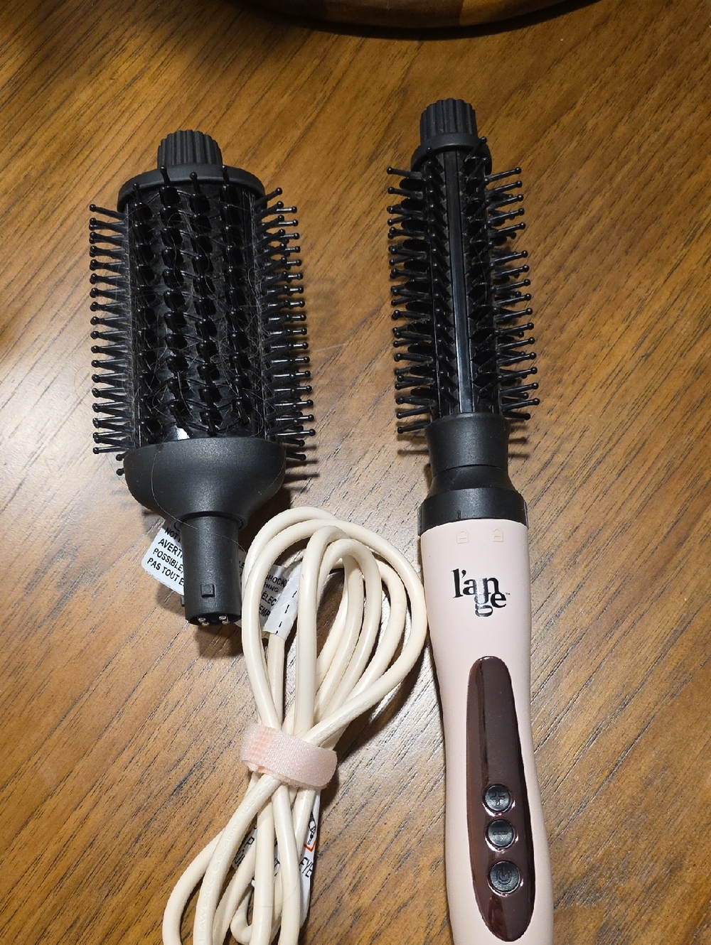 Lange Cream and Black Interchangeable Hot Air Brush Set